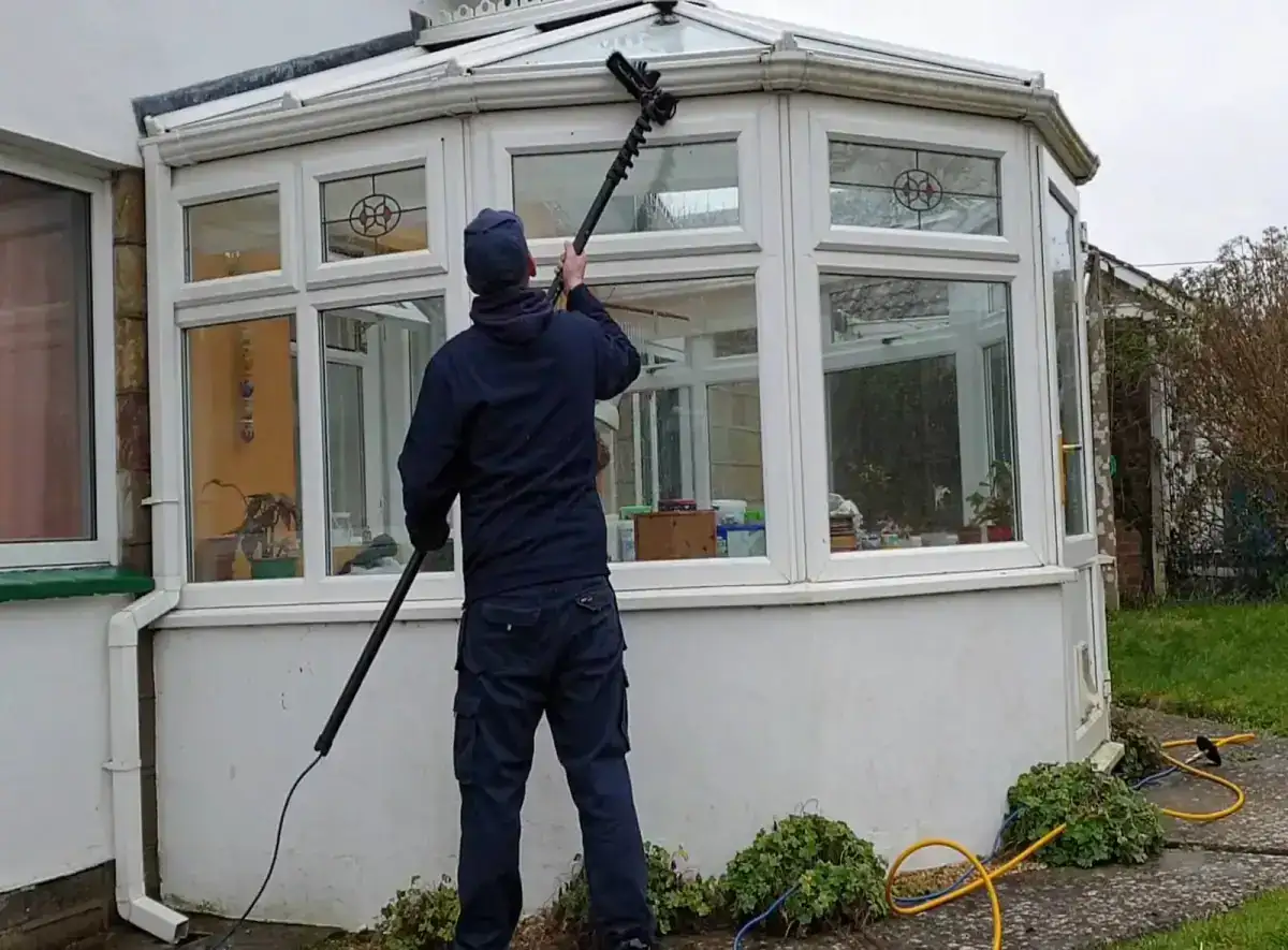 Exterior conservatory PVC washdown