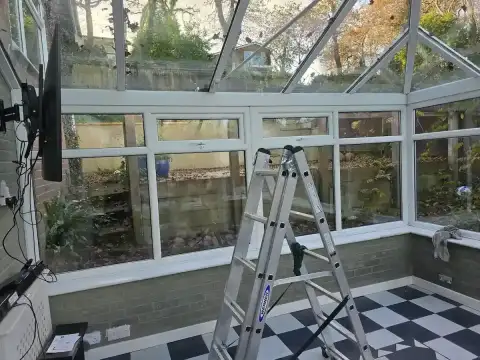 Internal conservatory window cleaning