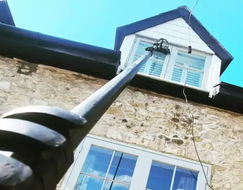 Frames, sills and glass done with the pole system.